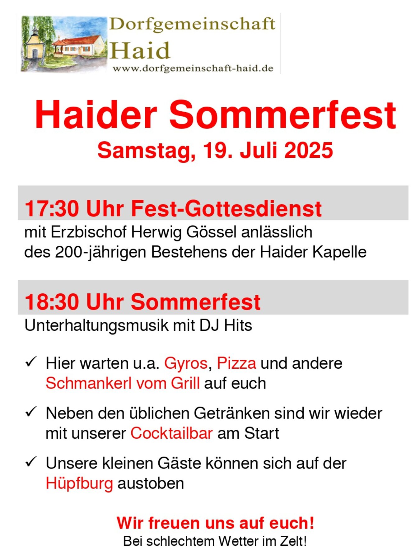 Einladung Dorffest 2025